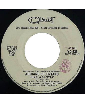 City Jungle [Adriano Celentano] - Vinyle 7", 45 tours, Jukebox [product.brand] 1 - Shop I'm Jukebox 