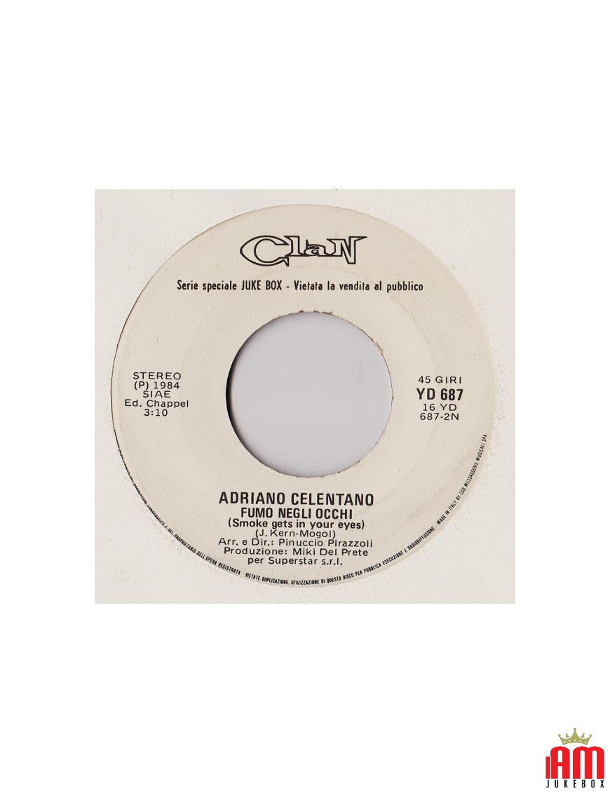 Smoke In Your Eyes Close The Door [Adriano Celentano,...] - Vinyl 7", 45 RPM, Jukebox, Stereo [product.brand] 1 - Shop I'm Jukeb