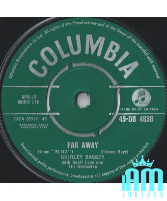 Far Away [Shirley Bassey] - Vinyle 7", 45 tours, Single [product.brand] 1 - Shop I'm Jukebox 
