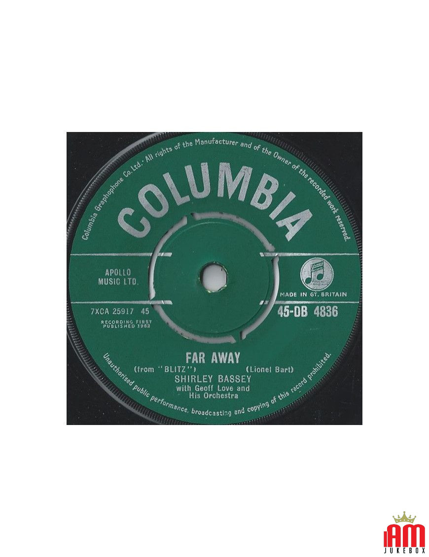 Far Away [Shirley Bassey] - Vinyl 7", 45 RPM, Single [product.brand] 1 - Shop I'm Jukebox 