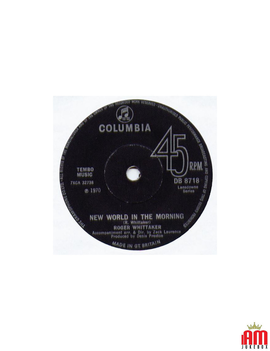 New World In The Morning [Roger Whittaker] – Vinyl 7", 45 RPM [product.brand] 1 - Shop I'm Jukebox 