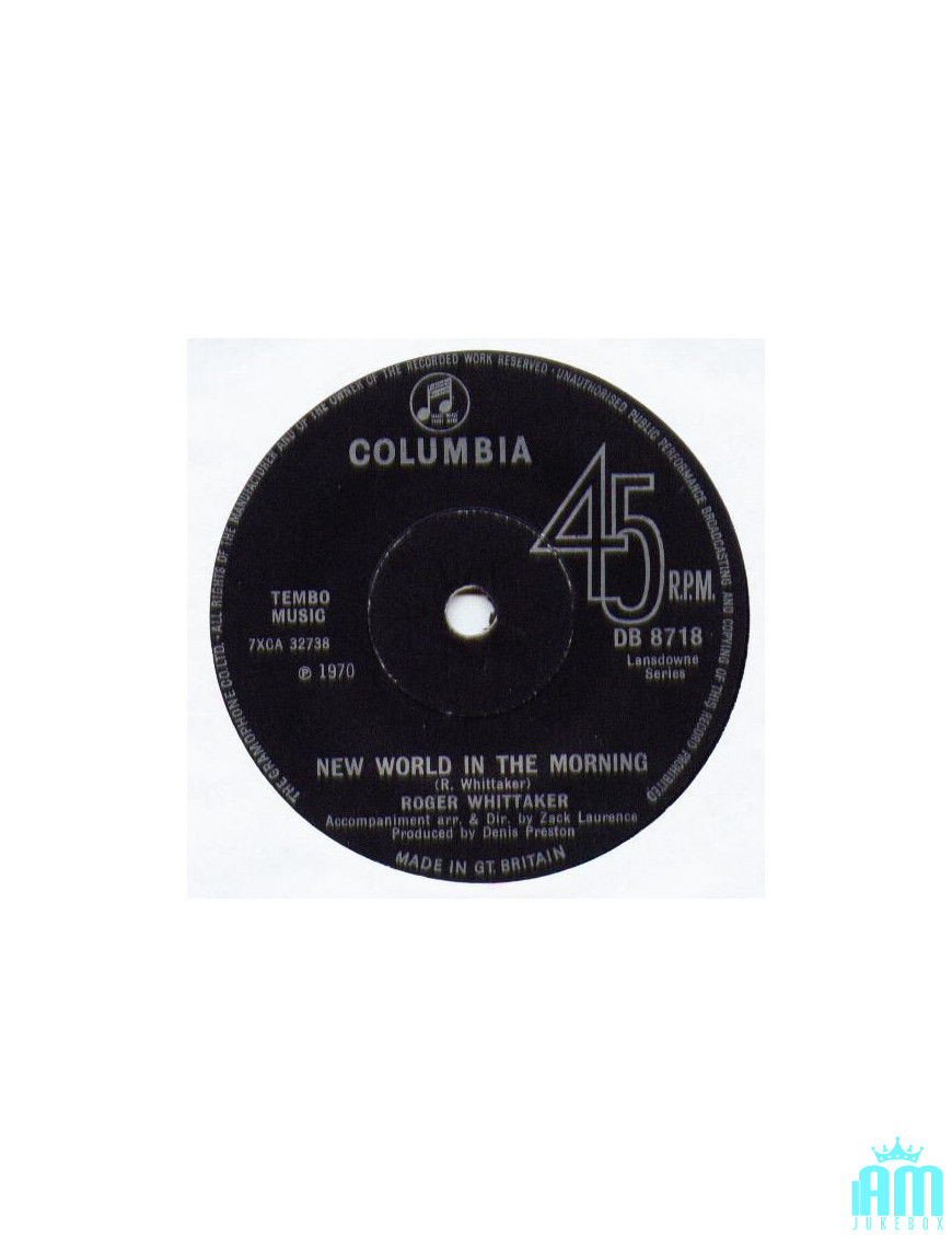 New World In The Morning [Roger Whittaker] - Vinyl 7", 45 RPM [product.brand] 1 - Shop I'm Jukebox 