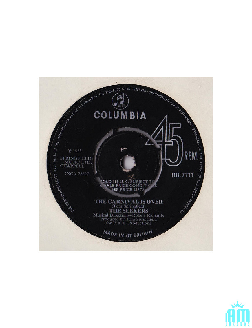 The Carnival Is Over [The Seekers] - Vinyl 7", 45 RPM [product.brand] 1 - Shop I'm Jukebox 