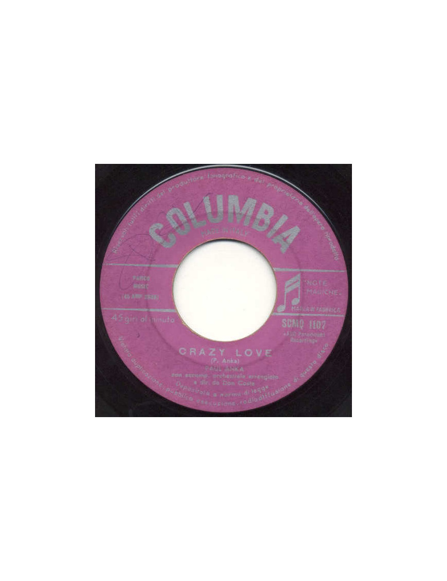 Crazy Love [Paul Anka] - Vinyl 7", 45 RPM [product.brand] 1 - Shop I'm Jukebox 