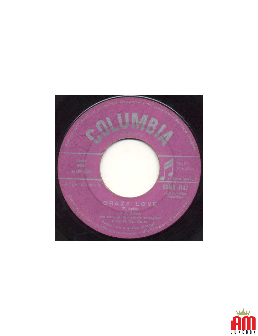 Crazy Love [Paul Anka] - Vinyl 7", 45 RPM [product.brand] 1 - Shop I'm Jukebox 