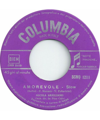 Amorevole I Sing "Ammore" [Nicola Arigliano] - Vinyl 7", 45 RPM, Single, Mono