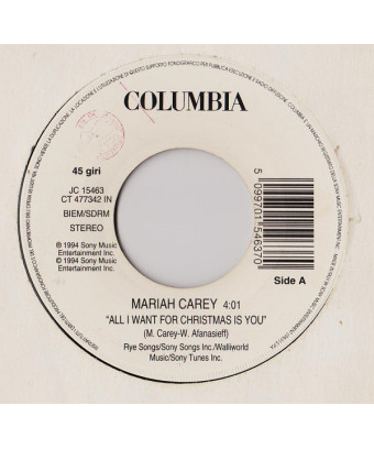 Tout ce que je veux pour Noël, c'est toi le paradis [Mariah Carey,...] - Vinyl 7", 45 RPM, Jukebox
