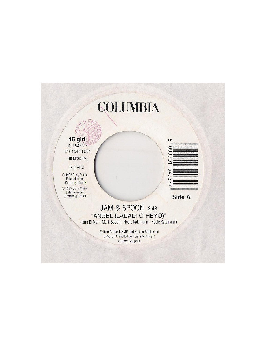 Angel (Ladadi O-Heyo)   Gimme Little Sign [Jam & Spoon,...] - Vinyl 7", 45 RPM, Jukebox