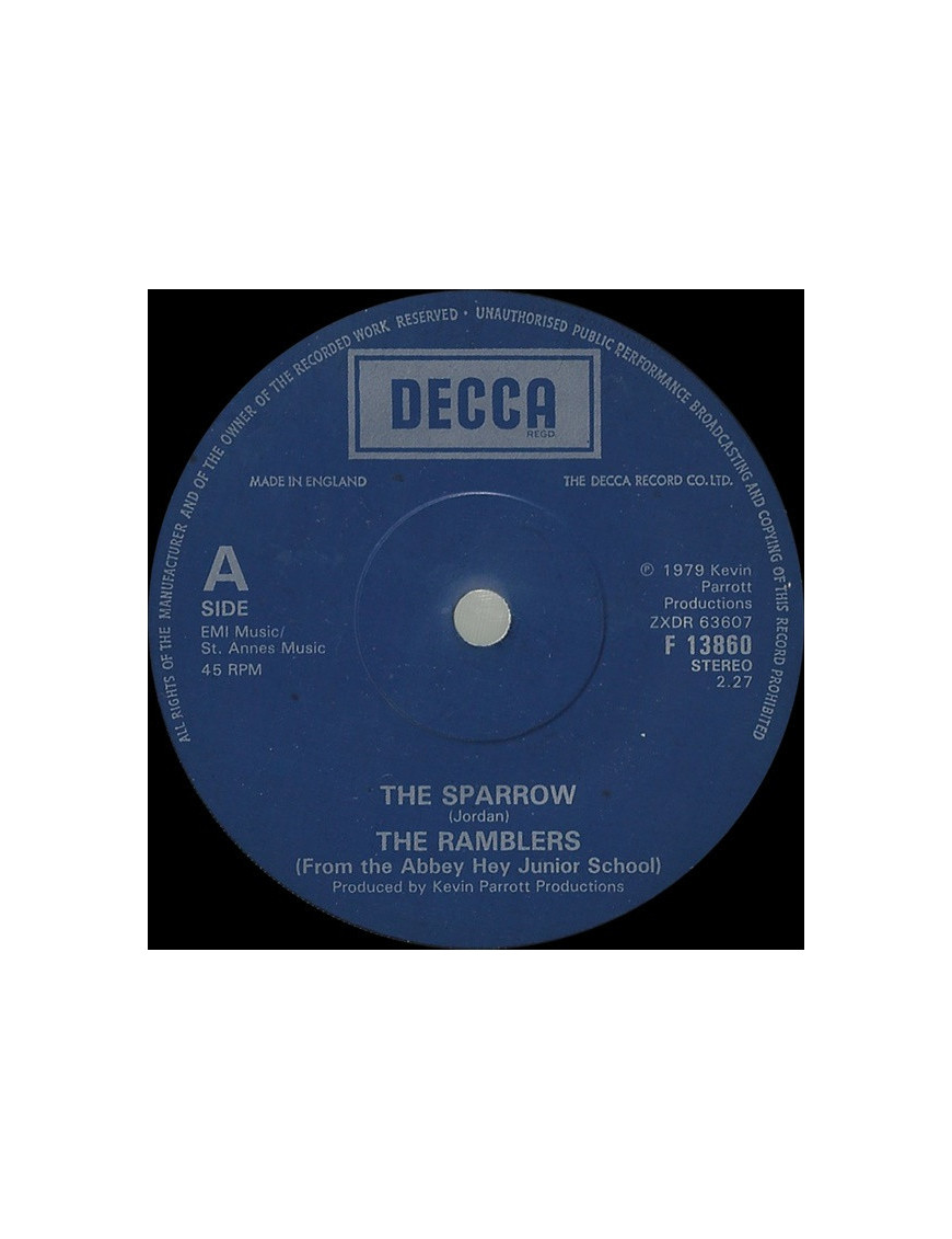 The Sparrow [The Ramblers (From The Abbey Hey Junior School)] - Vinyl 7", 45 RPM, Single, Stereo