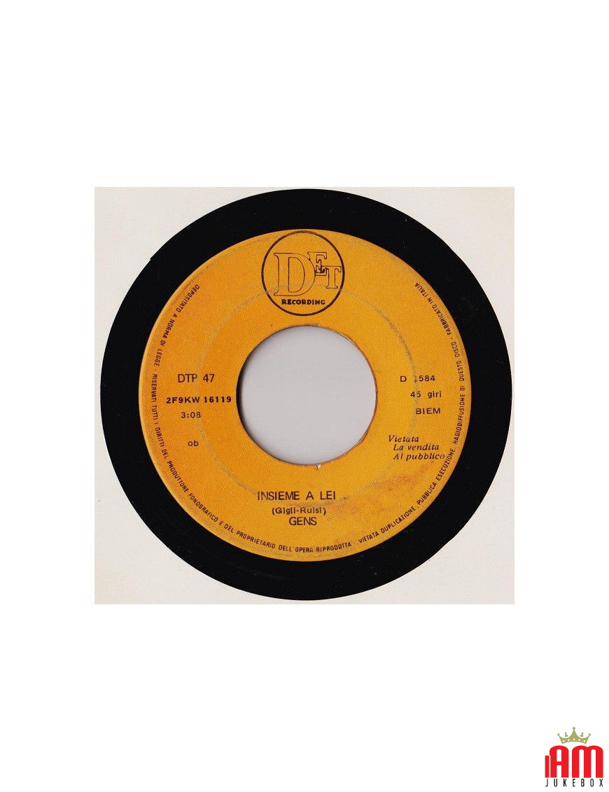 Insieme A Lei [Gens] - Vinyl 7", 45 RPM, Jukebox [product.brand] 1 - Shop I'm Jukebox 