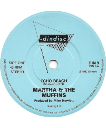 Echo Beach [Martha And The Muffins] - Vinyl 7", 45 RPM, Single, Repress [product.brand] 1 - Shop I'm Jukebox 