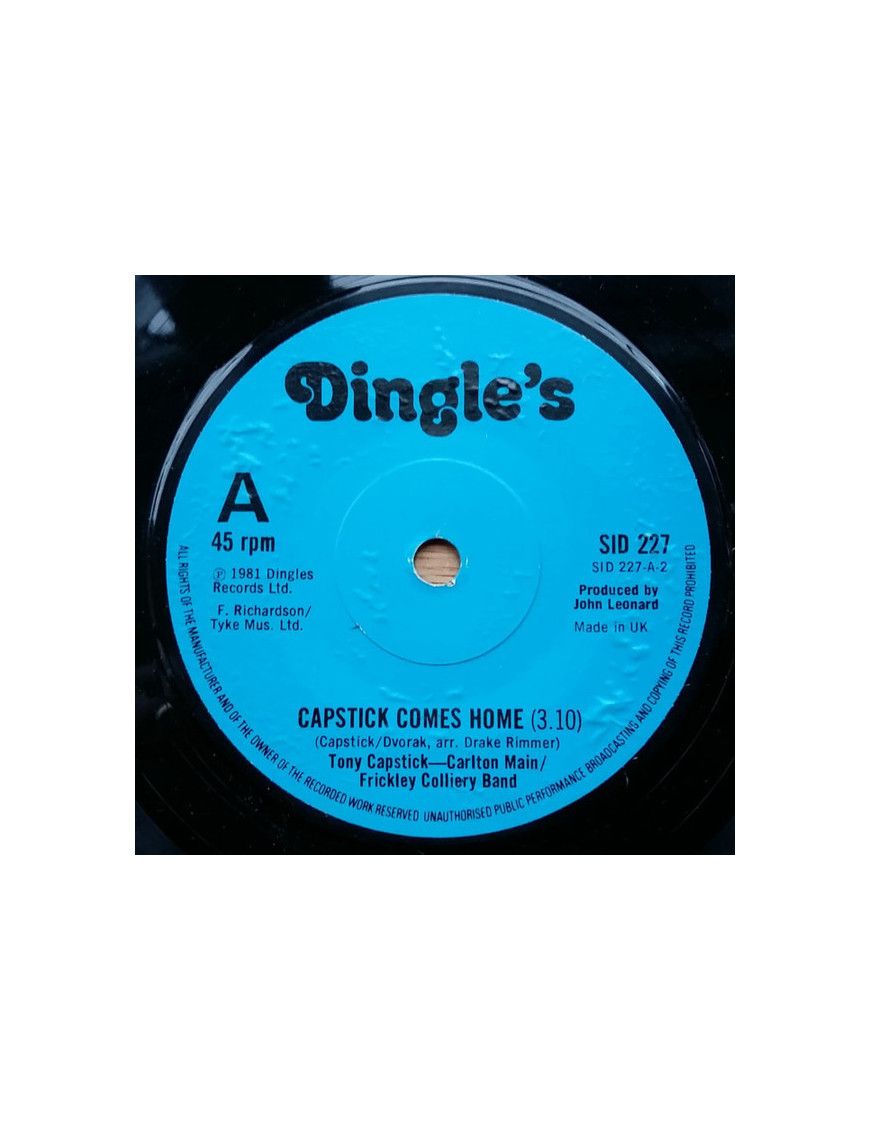 Capstick Comes Home The Sheffield Grinder [Tony Capstick,...] - Vinyl 7", 45 RPM, Single [product.brand] 1 - Shop I'm Jukebox 