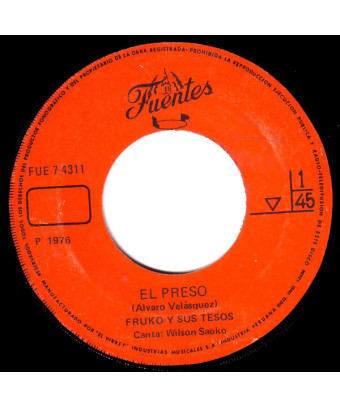 El Preso   Los Charcos [Fruko Y Sus Tesos] - Vinyl 7", 45 RPM, Single
