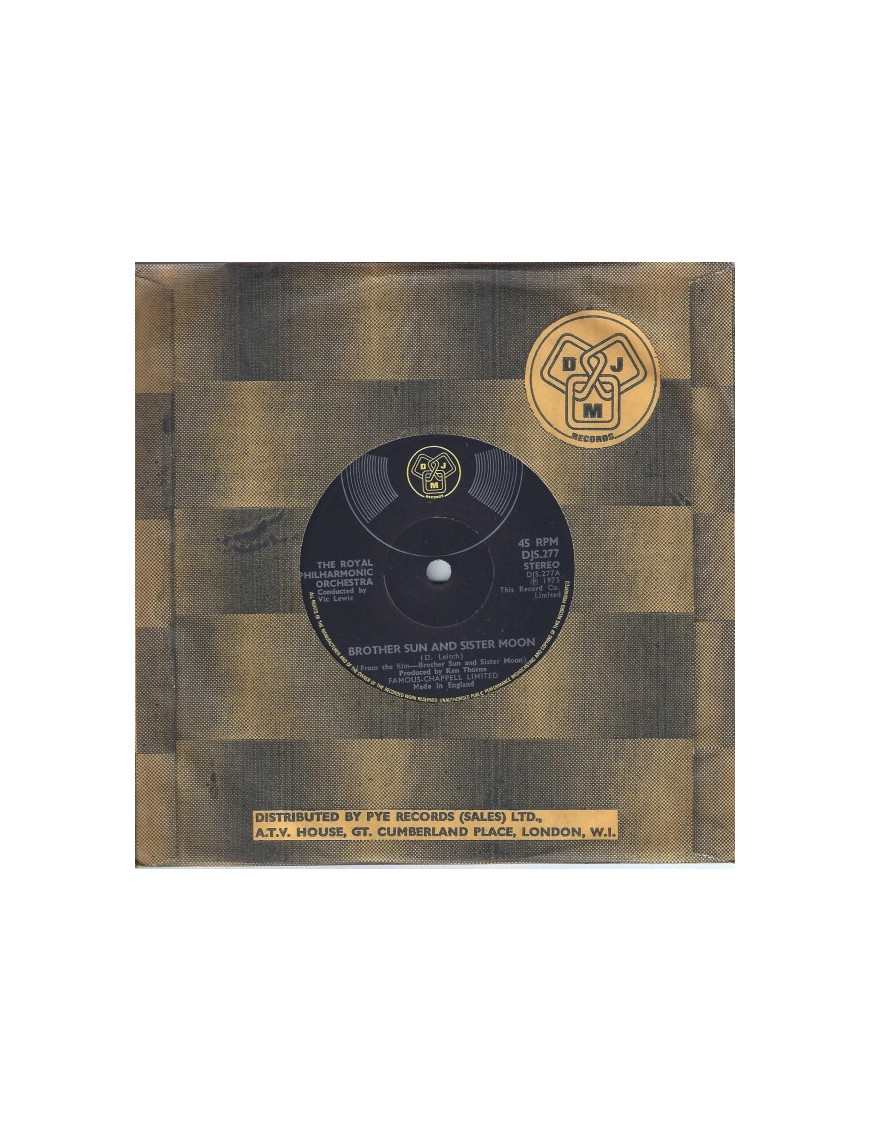 Brother Sun And Sister Moon [Royal Philharmonic Orchestra,...] – Vinyl 7", 45 RPM [product.brand] 1 - Shop I'm Jukebox 