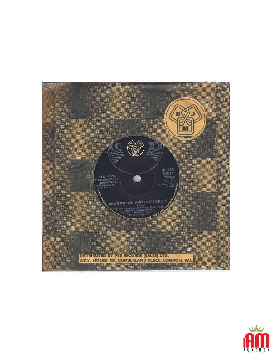 Brother Sun And Sister Moon [Royal Philharmonic Orchestra,...] - Vinyl 7", 45 RPM [product.brand] 1 - Shop I'm Jukebox 