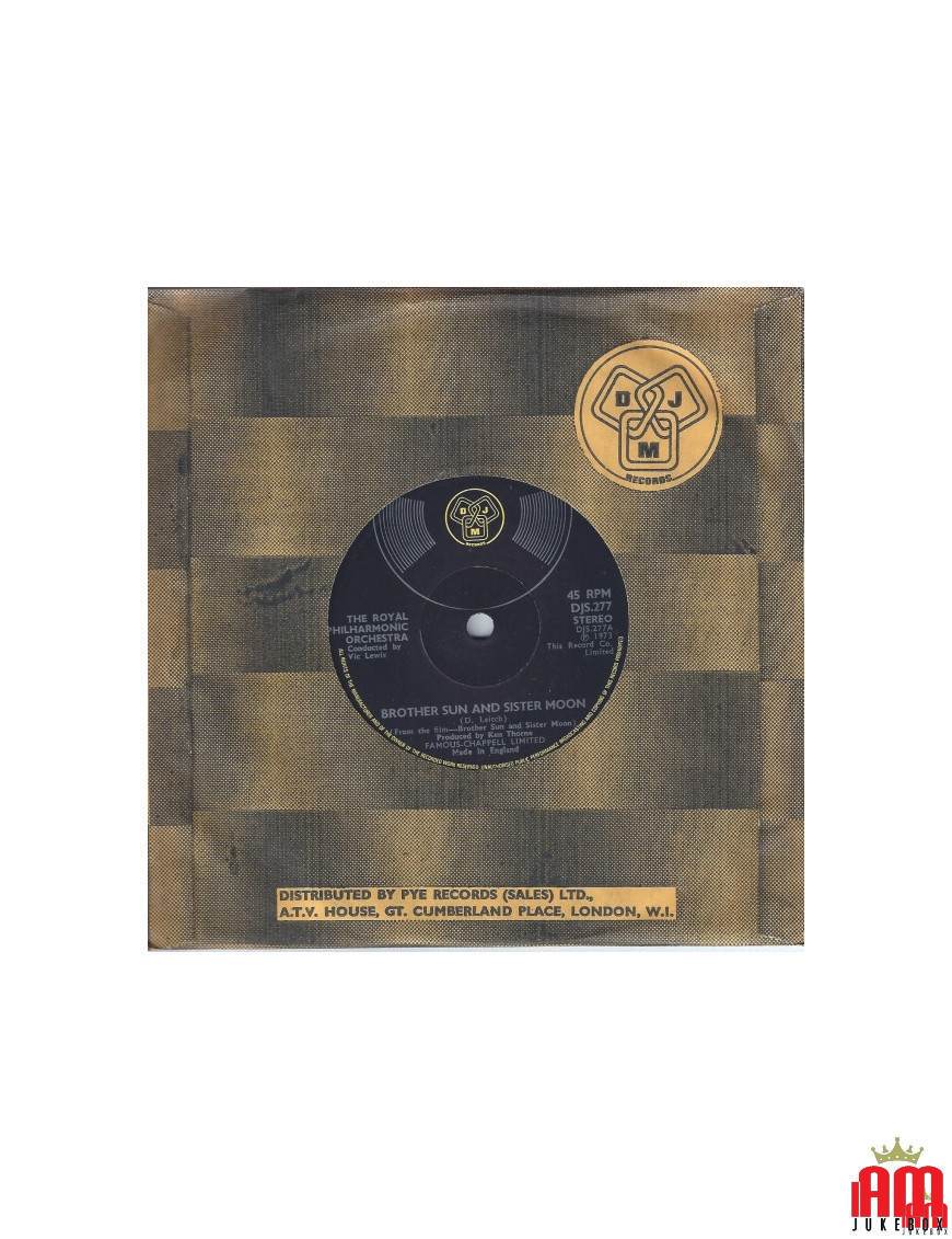 Brother Sun And Sister Moon [Royal Philharmonic Orchestra,...] - Vinyle 7", 45 RPM [product.brand] 1 - Shop I'm Jukebox 