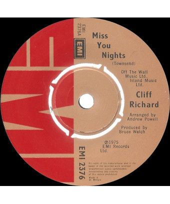 Miss You Nights [Cliff Richard] - Vinyl 7", 45 RPM, Single [product.brand] 1 - Shop I'm Jukebox 