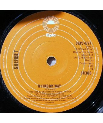 Si j'avais mon chemin [Sherbet] - Vinyl 7", 45 RPM, Single, Stéréo [product.brand] 1 - Shop I'm Jukebox 