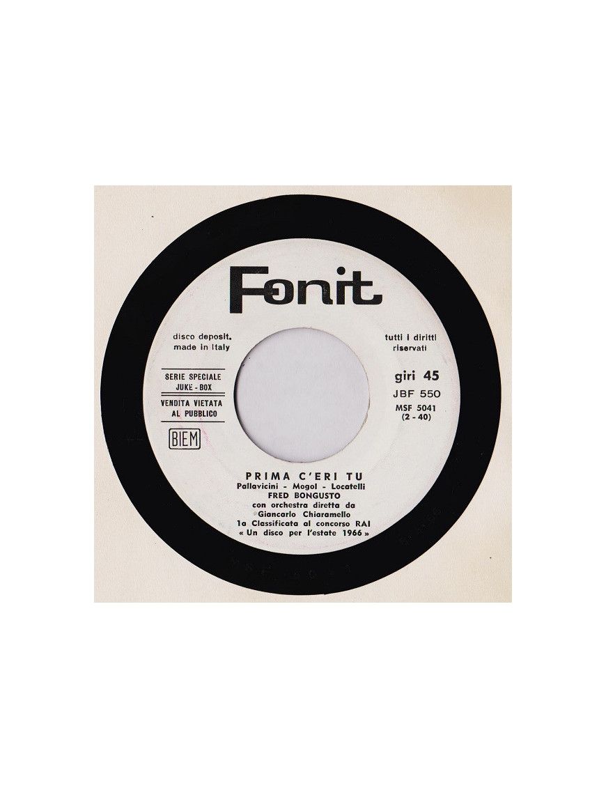 First You Were There You're Never Wrong [Fred Bongusto] - Vinyl 7", 45 RPM, Jukebox [product.brand] 1 - Shop I'm Jukebox 