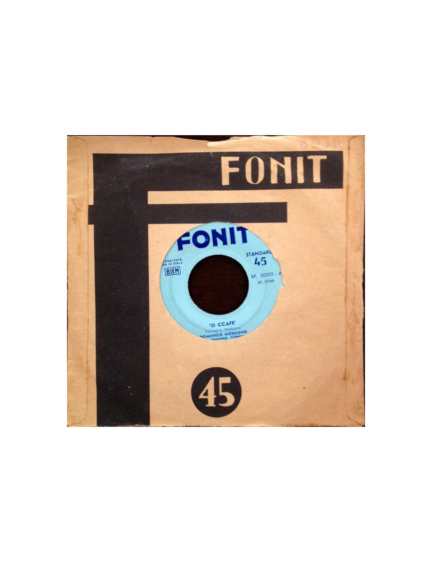 'O Ccafe' [Domenico Modugno Con Accompagnamento Ritmico] - Vinyl 7", 45 RPM, Repress