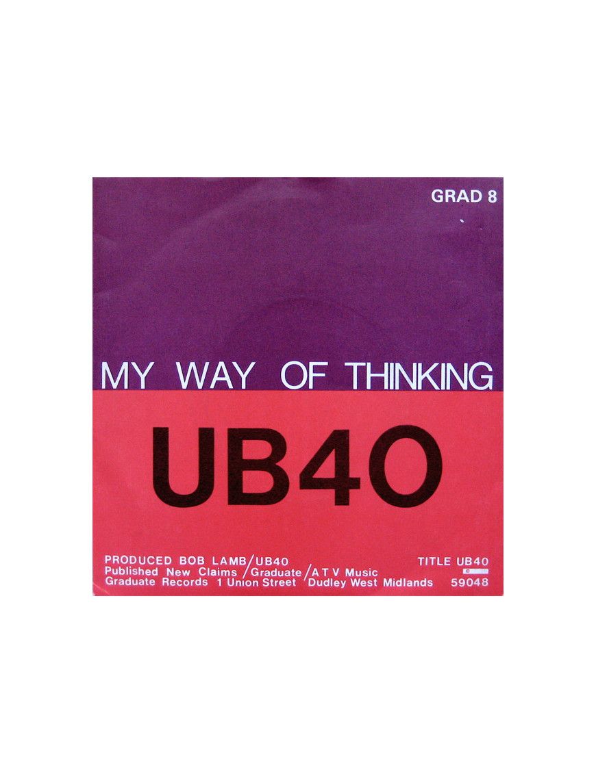 I Think Its Going To Rain My Way Of Thinking [UB40] - Vinyl 7", 45 RPM, Single [product.brand] 1 - Shop I'm Jukebox 