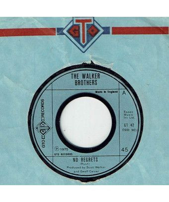 No Regrets [The Walker Brothers] - Vinyle 7", Single, 45 tours [product.brand] 1 - Shop I'm Jukebox 