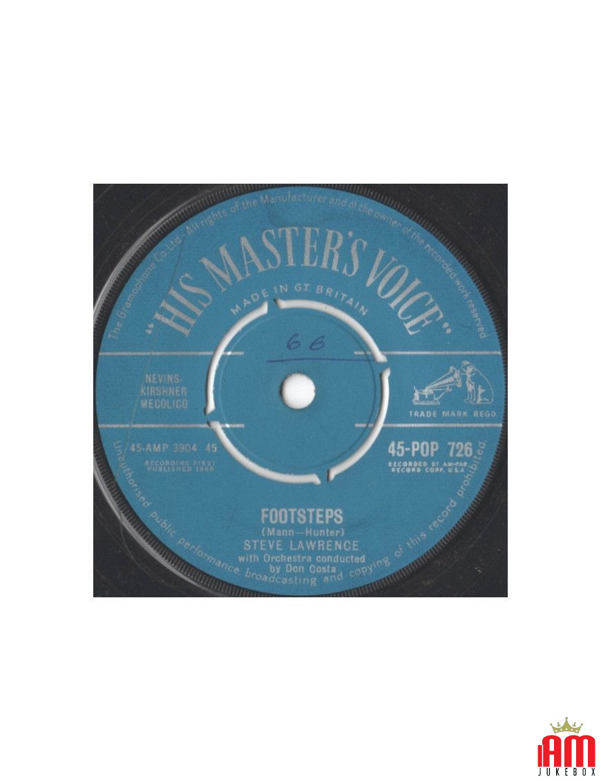 Footsteps [Steve Lawrence (2)] - Vinyle 7", 45 tours [product.brand] 1 - Shop I'm Jukebox 