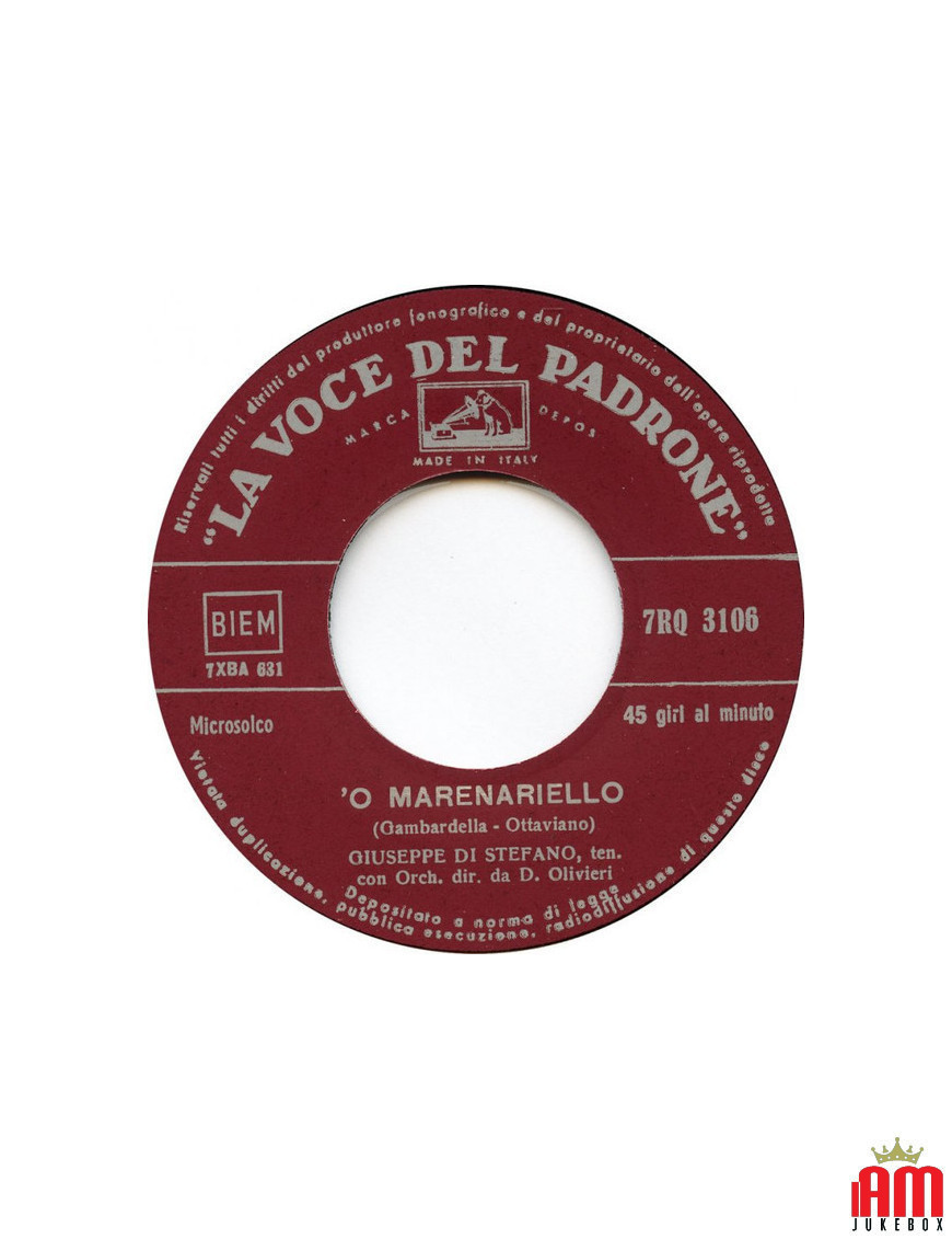 'O Marenariello Passione [Giuseppe Di Stefano] – Vinyl 7", 45 RPM [product.brand] 1 - Shop I'm Jukebox 