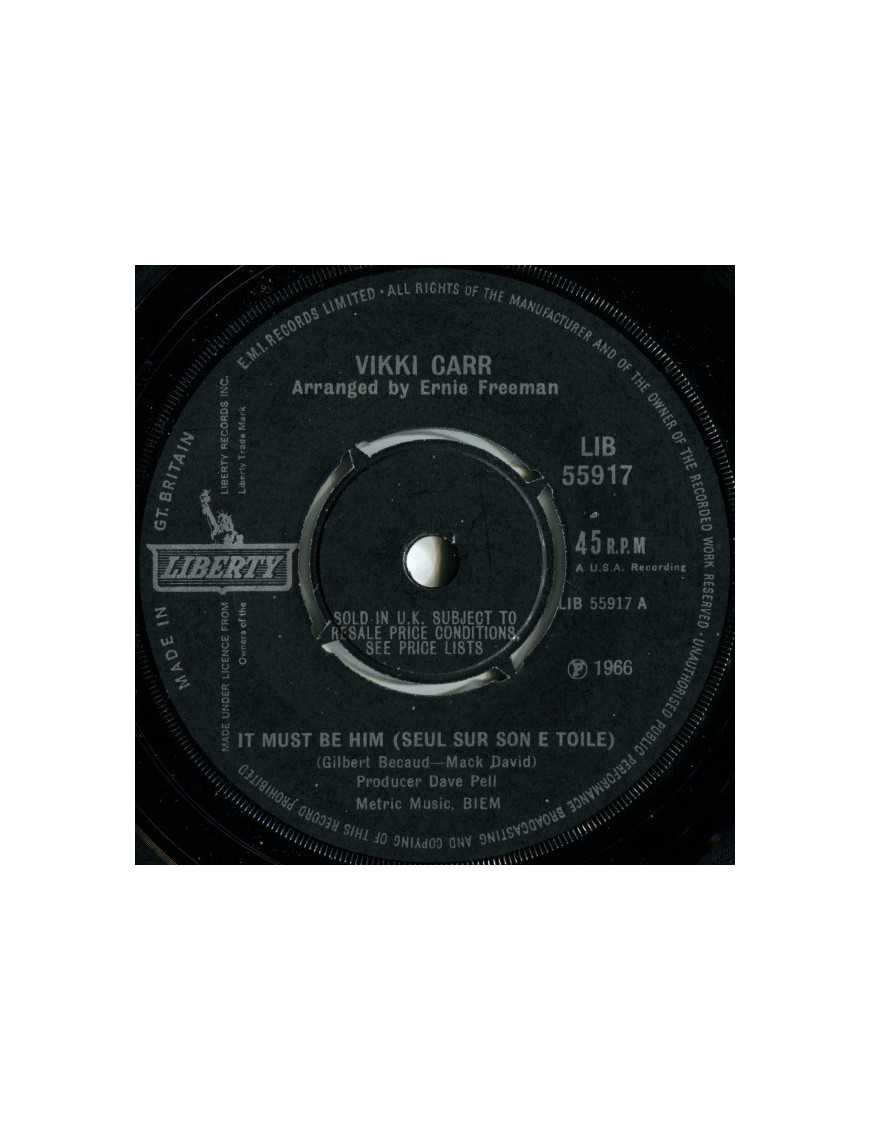 It Must Be Him (Seul Sur Son E Toile) [Vikki Carr] – Vinyl 7", Single, 45 RPM [product.brand] 1 - Shop I'm Jukebox 
