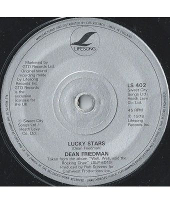 Lucky Stars [Dean Friedman] – Vinyl 7", 45 RPM, Single [product.brand] 1 - Shop I'm Jukebox 