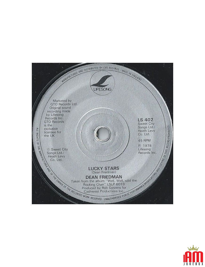 Lucky Stars [Dean Friedman] - Vinyl 7", 45 RPM, Single [product.brand] 1 - Shop I'm Jukebox 