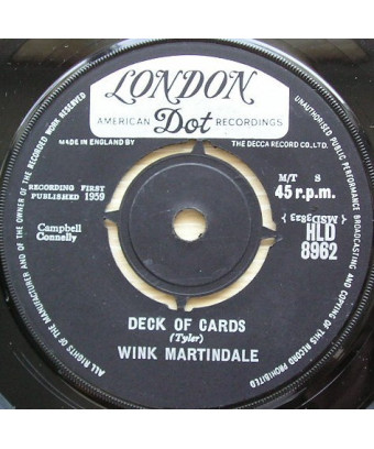 Deck Of Cards [Wink Martindale] - Vinyl 7", 45 RPM, Single, Repress