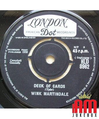 Kartendeck [Wink Martindale] – Vinyl 7", 45 RPM, Single, Repress [product.brand] 1 - Shop I'm Jukebox 