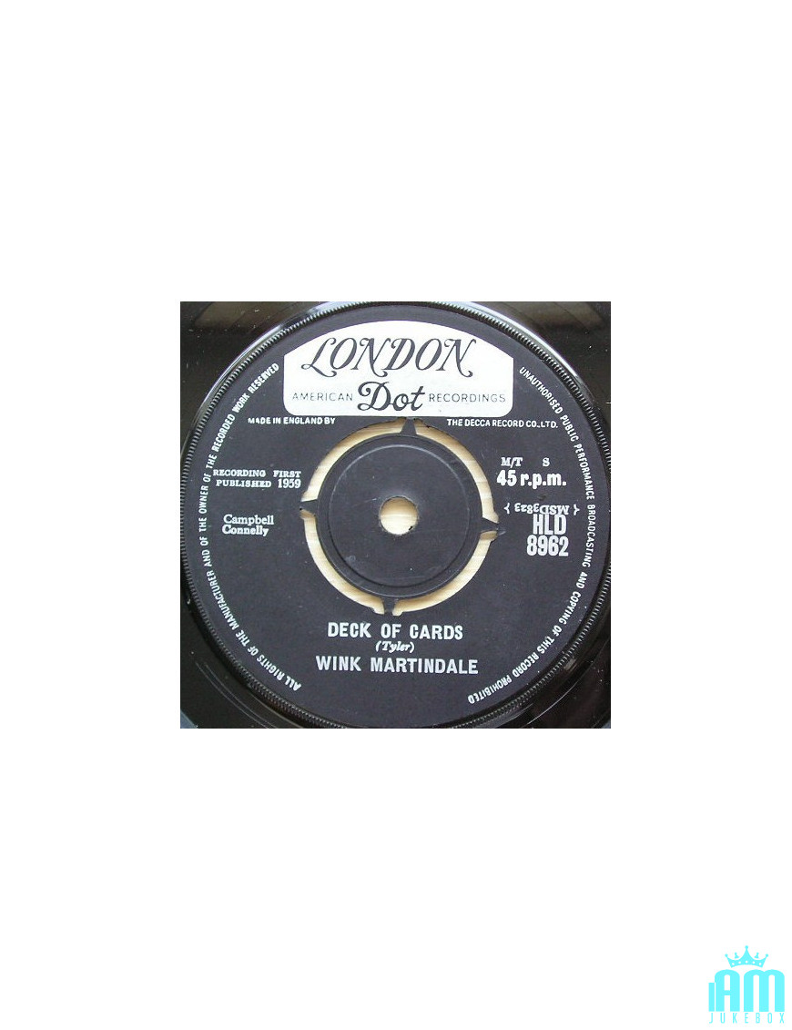 Deck Of Cards [Wink Martindale] - Vinyl 7", 45 RPM, Single, Repress