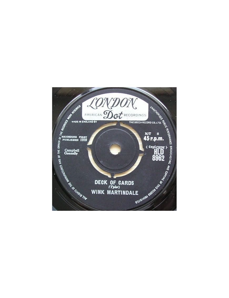 Kartendeck [Wink Martindale] – Vinyl 7", 45 RPM, Single, Repress [product.brand] 1 - Shop I'm Jukebox 