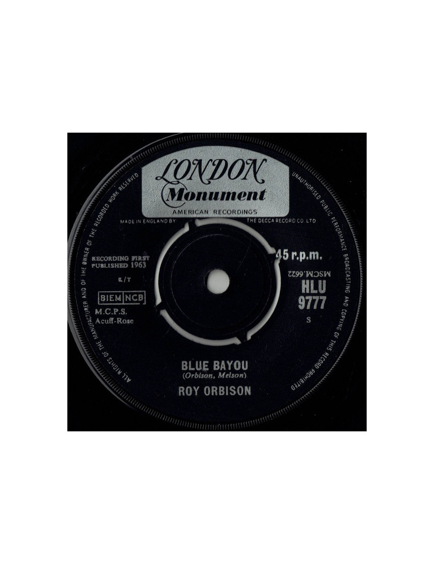Blue Bayou   Mean Woman Blues [Roy Orbison] - Vinyl 7", 45 RPM, Single