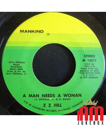 A Man Needs A Woman Chokin' Kind [ZZ Hill] - Vinyl 7" [product.brand] 1 - Shop I'm Jukebox 