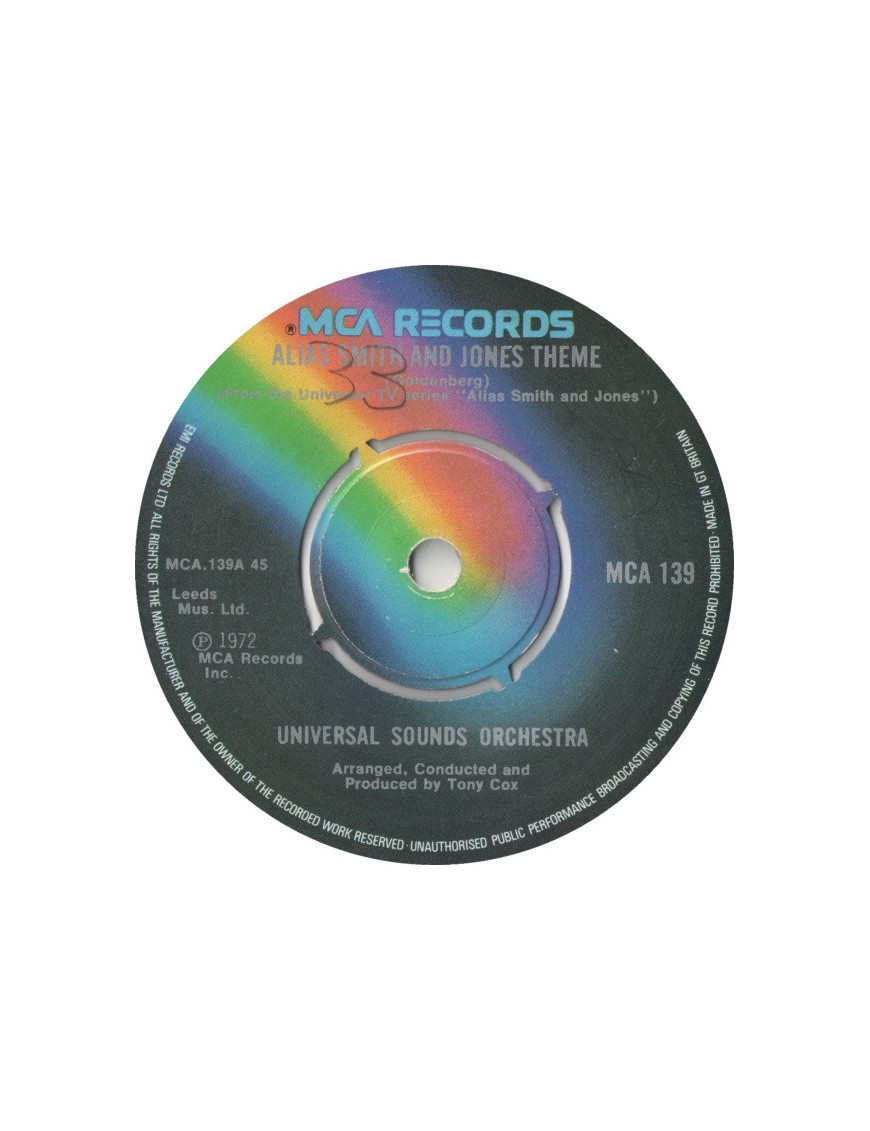 Alias Smith And Jones Theme [Universal Sounds Orchestra] - Vinyl 7", 45 RPM, Single, Réédition