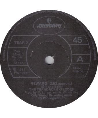 Reward [The Teardrop Explodes] - Vinyl 7", 45 RPM, Single [product.brand] 1 - Shop I'm Jukebox 