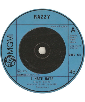 I Hate Hate [Razzy Bailey] - Vinyl 7", 45 RPM [product.brand] 1 - Shop I'm Jukebox 
