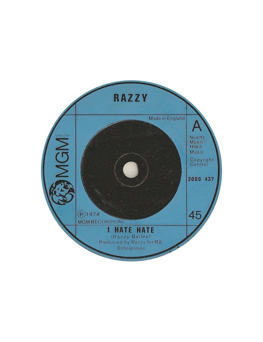 Je déteste la haine [Razzy Bailey] - Vinyle 7", 45 tr/min [product.brand] 1 - Shop I'm Jukebox 