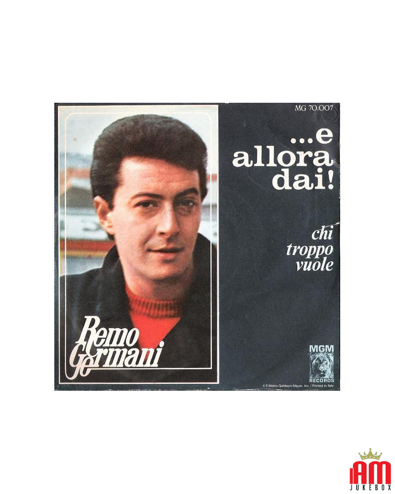 ...E Allora Dai! [Remo Germani] - Vinyl 7", 45 RPM [product.brand] 1 - Shop I'm Jukebox 