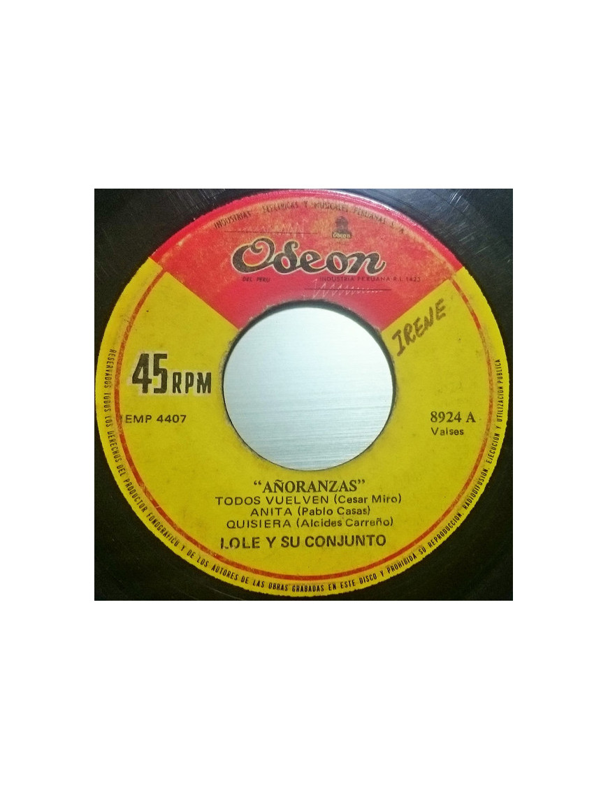 Añoranzas [Lole Y Su Conjunto] – Vinyl 7", 45 RPM, Single [product.brand] 1 - Shop I'm Jukebox 