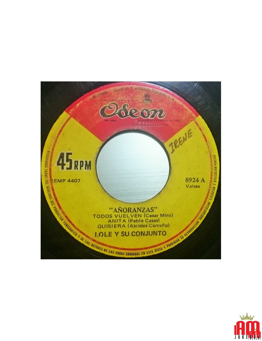 Añoranzas [Lole Y Su Conjunto] - Vinyl 7", 45 RPM, Single [product.brand] 1 - Shop I'm Jukebox 