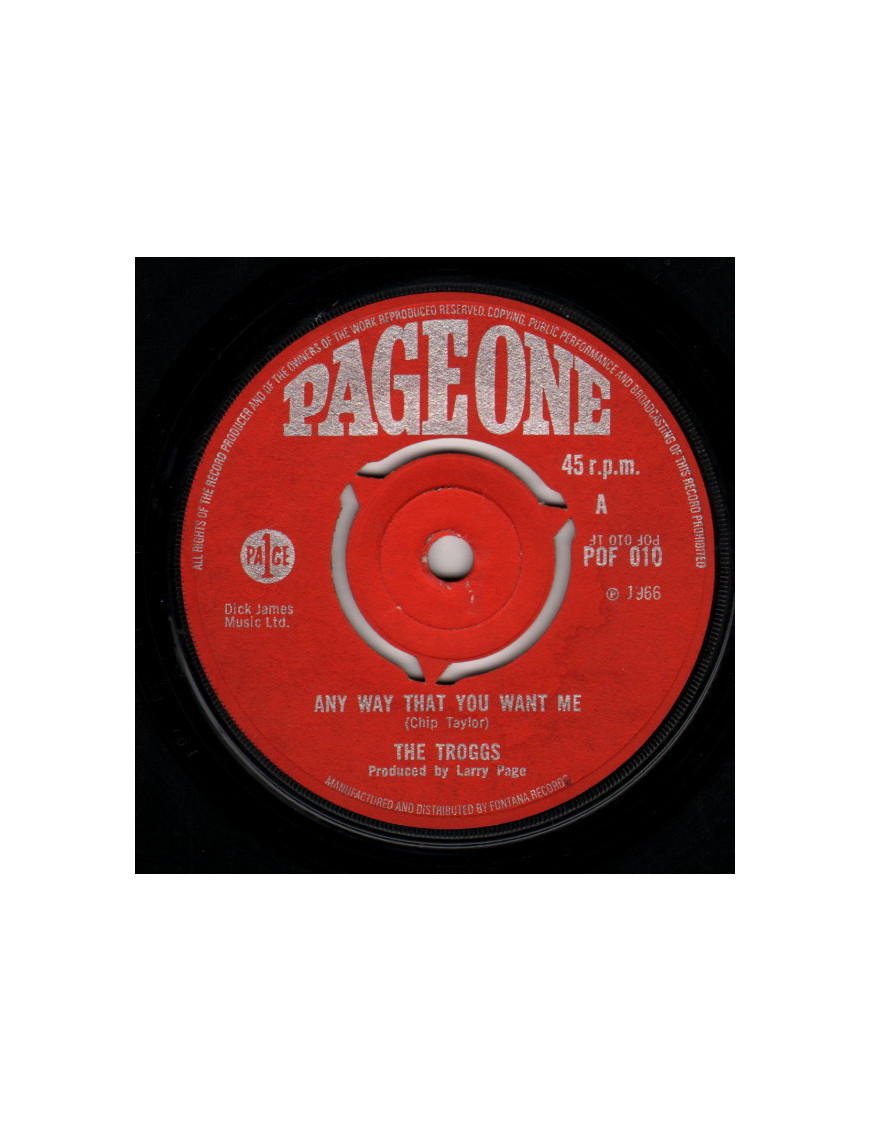 De toute façon que tu me veux [The Troggs] - Vinyl 7", 45 RPM, Single [product.brand] 1 - Shop I'm Jukebox 