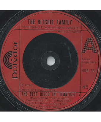 The Best Disco In Town [The Ritchie Family] - Vinyl 7", 45 RPM, Single [product.brand] 1 - Shop I'm Jukebox 