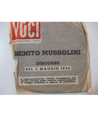 Speech of 5 May 1936 [Benito Mussolini] - Flexi-disc 7", 33 ? RPM [product.brand] 1 - Shop I'm Jukebox 