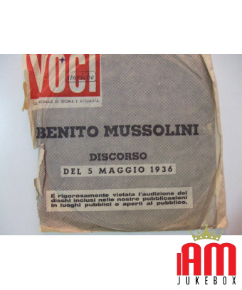 Speech of 5 May 1936 [Benito Mussolini] - Flexi-disc 7", 33 ? RPM [product.brand] 1 - Shop I'm Jukebox 
