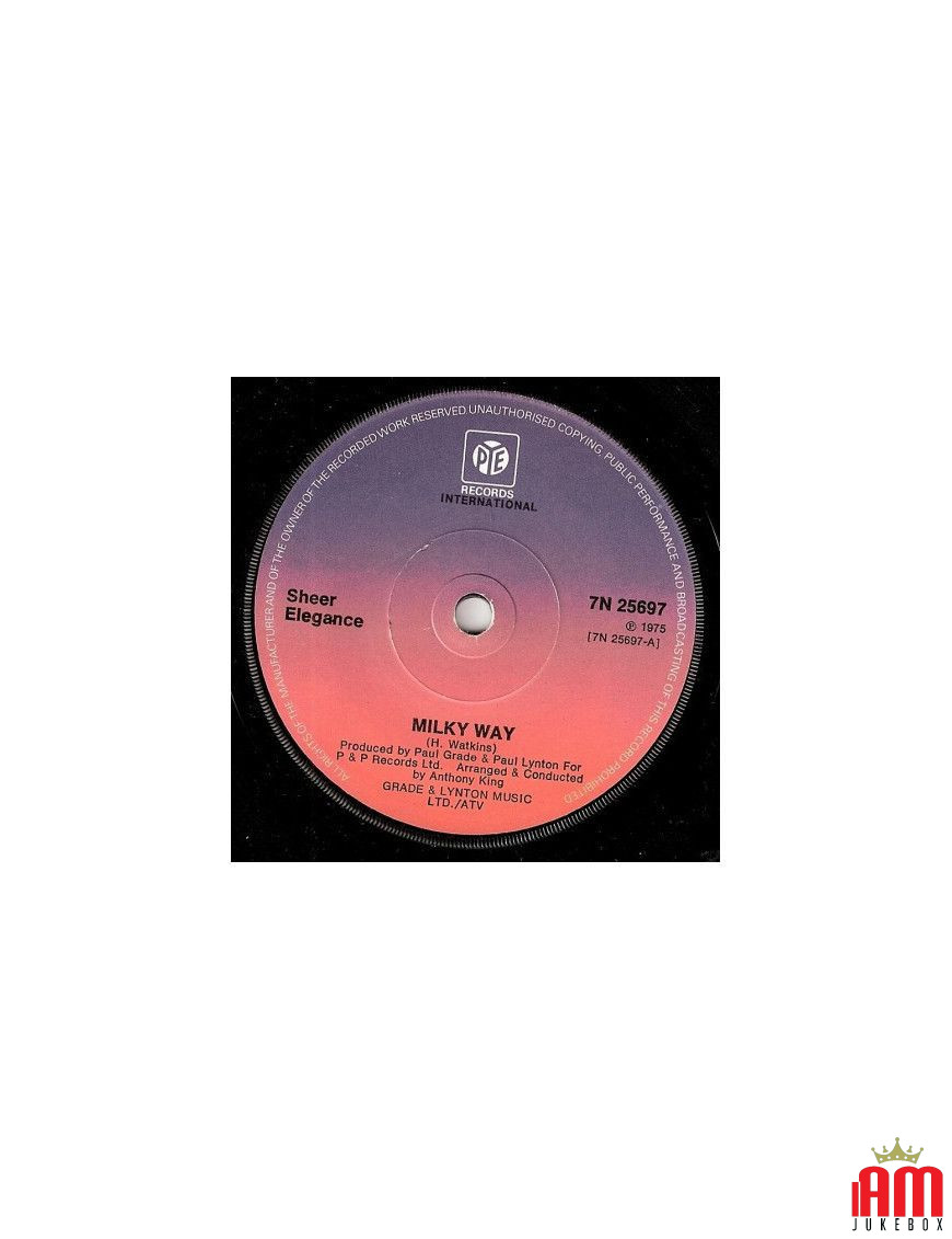 Milky Way [Sheer Elegance] – Vinyl 7", 45 RPM [product.brand] 1 - Shop I'm Jukebox 