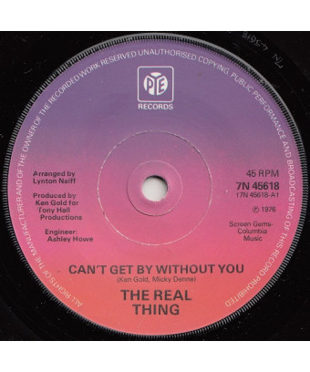 Je ne peux pas m'en sortir sans toi [The Real Thing] - Vinyl 7", 45 RPM, Single [product.brand] 1 - Shop I'm Jukebox 
